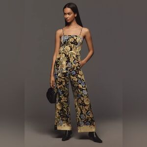 NWT FARM Rio x Anthropologie Square-Neck Floral Jumpsuit Medium
